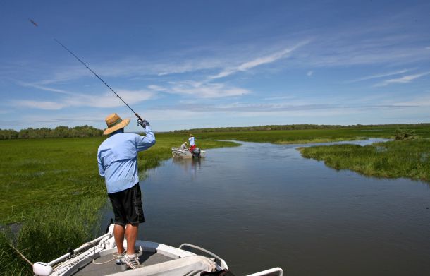 Haines Hunter MD John Haber displays a 760 prototype hull.